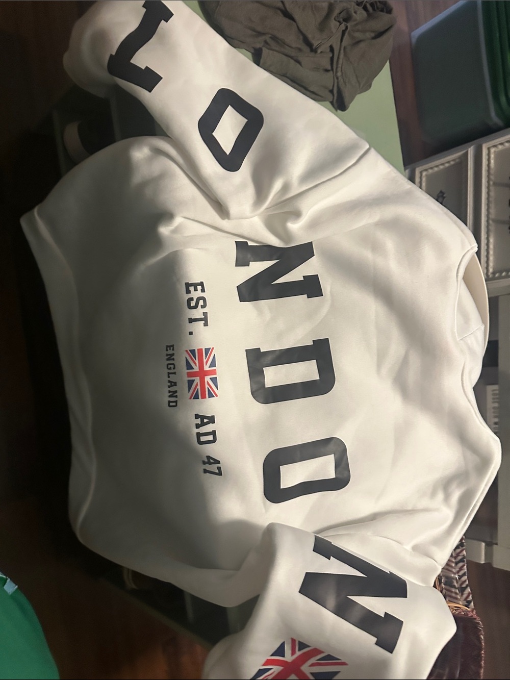 White 'London' Graphic Sweatshirt with Union Jack